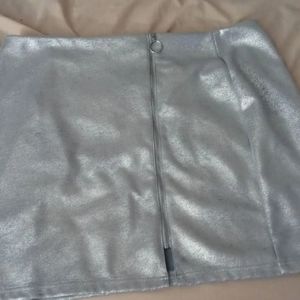 Forever 21 Silver Mini Skirt